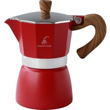 Black Goat 3 Cup Moka Pot -  Kırmızı