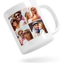 BK Kişiye Özel Kare 4 Fotoğraflı Beyaz Kupa Bardak-2