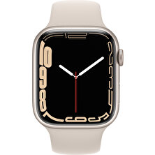 Apple Watch Seri 7 Gps, 45MM Beyaz Alüminyum Kasa ve Beyaz Spor Kordon - Regular MKN63TU/A