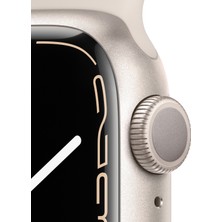 Apple Watch Seri 7 Gps, 41MM Beyaz Alüminyum Kasa ve Beyaz Spor Kordon - Regular MKMY3TU/A