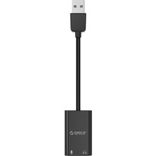 Orico USB 2.0 TRS 3.5mm Jack Girişli Harici Ses Kartı Siyah