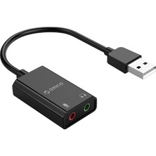 Orico USB 2.0 TRS 3.5mm Jack Girişli Harici Ses Kartı Siyah