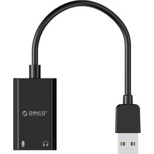 Orico USB 2.0 TRS 3.5mm Jack Girişli Harici Ses Kartı Siyah