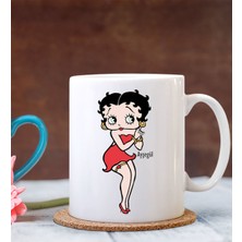 BK Kişiye Özel Betty Boop Tasarımlı Beyaz Kupa Bardak-2