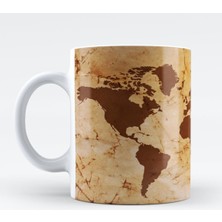 BK Kişiye Özel Dünya Haritası Tasarımlı Kupa Bardak - 3