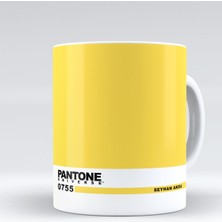BK Kişiye Özel Isimli Pantone 0755 Beyaz Kupa Bardak