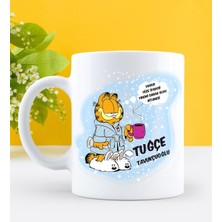 Kişiye Özel Garfield Tasarımlı Beyaz Kupa Bardak