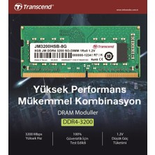 Transcend JM3200HSB-8G 8gb Ddr4 3200MHZ CL22 1.2V Notebook Ram