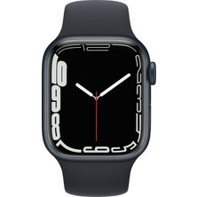 Apple Watch Seri 7 Gps, 41MM Siyah Alüminyum Kasa ve Siyah Spor Kordon - Regular MKMX3TU/A