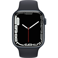 Apple Watch Seri 7 Gps, 45MM Siyah Alüminyum Kasa ve Siyah Spor Kordon - Regular MKN53TU/A