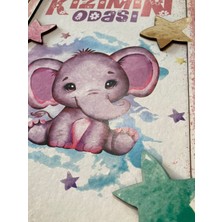 3 Boyutlu Ahşap Tablo  Kızımın Odası Çocuk Odası Kız Odası Için 3D Görünümlü Mdf Duvar Dekoru Kapı Süsü 20 x 30 cm
