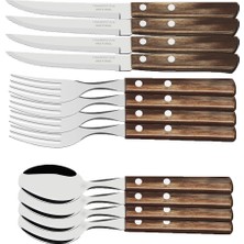 Tramontina Churrasco  4'lü Biftek Steak Çatalı-Biftek Steak Bıçağı-Çorba Kaşığı