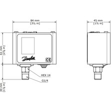 Danfoss 060-110866 KP36 2/14 Bar Presostat Basınç Şalteri 1/4'' Bağlantı (Basınç Kontrol Cihazı)