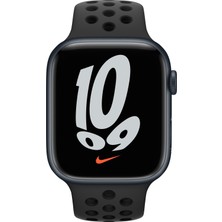 Apple Watch Nike Seri 7 Gps, 45MM Siyah Alüminyum Kasa  ve Siyah Nike Spor Kordon - Regular MKNC3TU/A