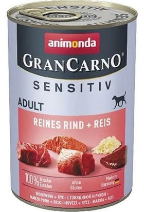 Animonda Gran Carno Sensitive Sığır Etli ve Pirinçli Yetişkin Köpek Konservesi 400 gr