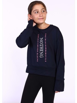 Toontoy Kids Toontoy Kız Çocuk Nakış Detaylı Sweatshirt