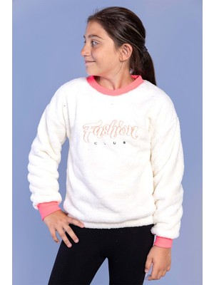 Toontoy Kids Toontoy Kız Çocuk Nakışlı Peluş Sweatshirt