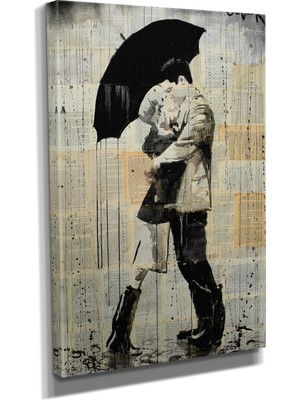 DEKORATIF37 Yağlı Boya Şemsiye Çift Canvas Tablo