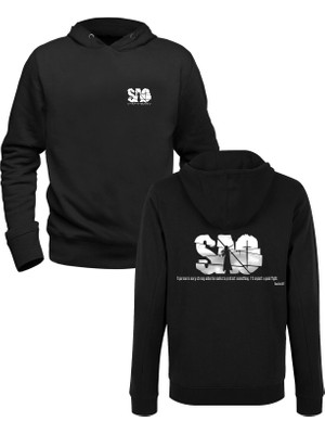 Muggkuppa Sword Art Online Resimli Baskılı Siyah Ön Arka Çocuk Baskılı Sweatshirt