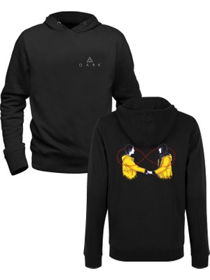 Muggkuppa Dark Baskılı Siyah Ön Arka Çocuk Baskılı Sweatshirt