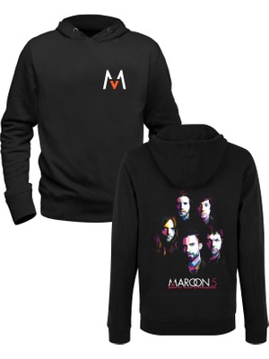 Muggkuppa Maroon 5 Baskılı Siyah Ön Arka Çocuk Baskılı Sweatshirt