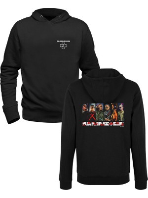 Muggkuppa Rammstein Resim Baskılı Siyah Ön Arka Çocuk Baskılı Sweatshirt