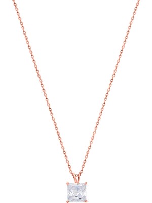 So CHIC Prenses Kesim 18 Ayar Rose Altın Kaplama 40 cm Gümüş Minimal Kolye
