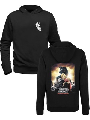 Muggkuppa Fullmetal Alchemist Resim Baskılı Siyah Ön Arka Çocuk Baskılı Sweatshirt