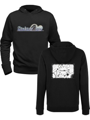 Muggkuppa Steins;gate Baskılı Siyah Ön Arka Çocuk Baskılı Sweatshirt