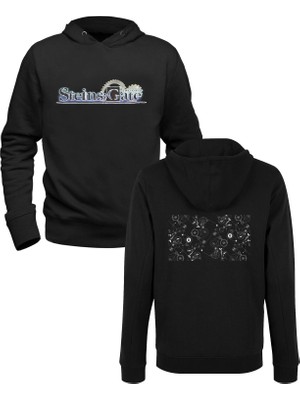 Muggkuppa Steins;gate Baskılı Siyah Ön Arka Çocuk Baskılı Sweatshirt