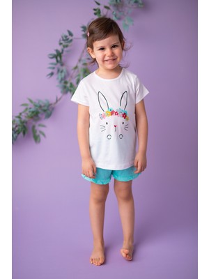 Zeyland Kız Bebek Beyaz Flower Rabbit T-Shirt (9 Ay - 4 Yaş )