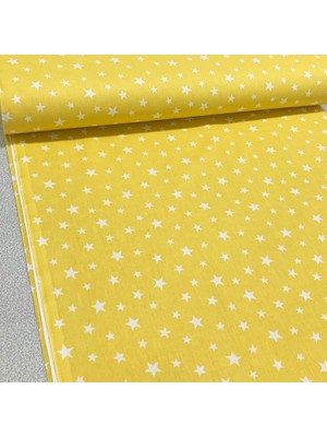 Bebek Özel  % 100 Pamuklu Bebek ve Çocuk Lastikli Çarşaf Sarı Yıldızlı 90X190