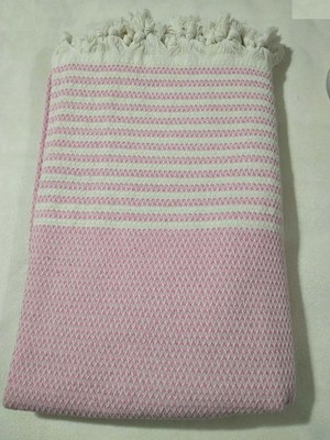 Mandaş Pamuklu Kaymaz Hasır Dokuma Kolları Örten Koltuk Örtüsü Maxi Takım-Pembe