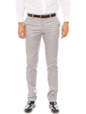 Brooks Brothers Erkek Gri Milano Kesim Chino Pantolon