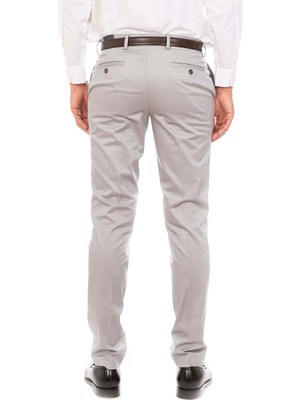 Brooks Brothers Erkek Gri Milano Kesim Chino Pantolon