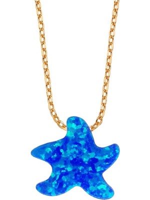 925 Gümüş Deniz Yıldızı Opal 925 Ayar Gümüş Kolye