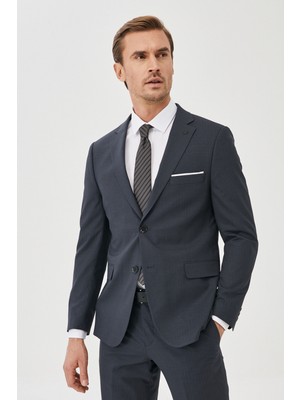 ALTINYILDIZ CLASSICS Erkek Antrasit Ekstra Slim Fit Dar Kesim Pötikareli Antrasit Takım Elbise