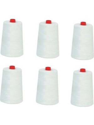 FDM Çuval Ağzı Dikiş Makinesi İpi 1000 Metre 6 Adet %100 Polyester Beyaz Renk