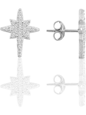 Söğütlü Silver Gümüş  Kutupyıldız Modeli Küpe
