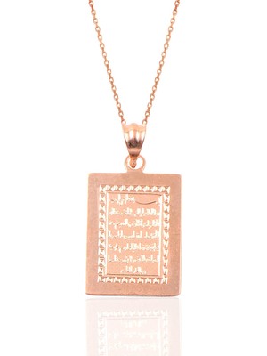 Söğütlü Silver Gümüş Ayetel Kürsü Yazılı Plaka Kolye