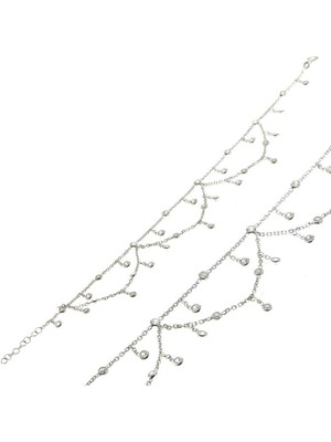 Söğütlü Silver  Zirkon Taşlı Prenses Halhal