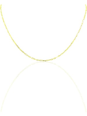Söğütlü Silver Gümüş 45 cm Altın Rengi Aralıklı Figaro Zincir SGTL10100GOLD