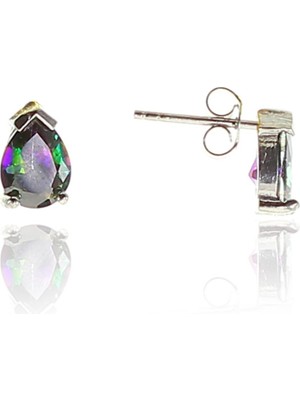 Söğütlü Silver Gümüş Mistik Taşlı Mini Damla Küpe