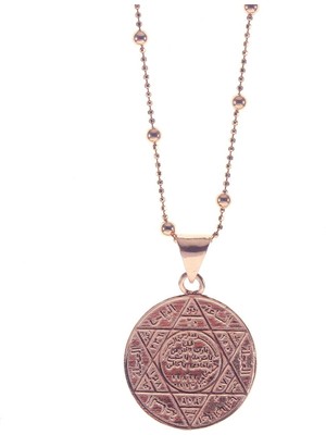 Söğütlü Silver Gümüş Top Top Zincirli Hz Süleyman Mührü Kolye