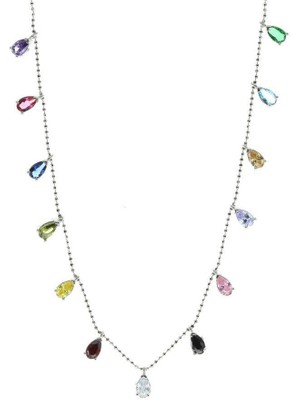 Söğütlü Silver Renkli Taşlı Damlalı Kolye