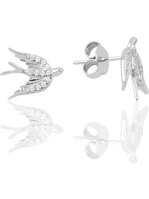 Söğütlü Silver Gümüş Kırlangıç Küpe