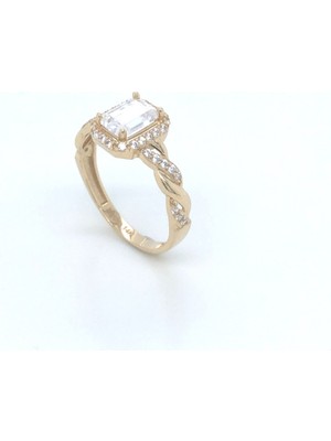 MYOROGOLD 14 Ayar Baget Fantezi Taşlı Altın Yüzük