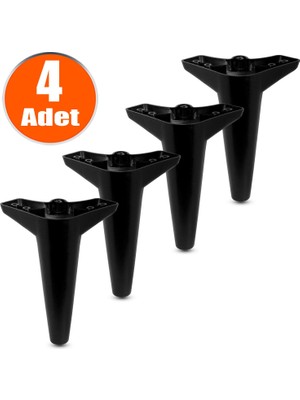 Badem10 Aspen Lüks Mobilya Kanepe Koltuk Tv Ünitesi Ayağı Ayakları 20 Cm Siyah 4 Adet