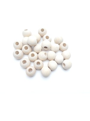 Be Beauty Natural Ahşap Boncuk Cilasız Dairesel 20 mm 120 gr