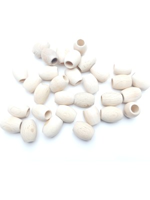 Be Beauty Natural Ahşap Boncuk Cilasız Oval 20 mm 120 gr